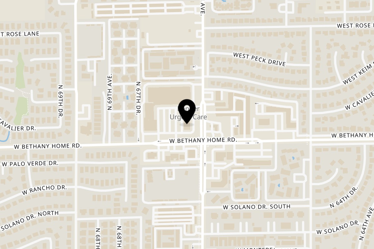 Map showing the location of Best Of Bengal on 6002 N 67th Ave in Glendale
